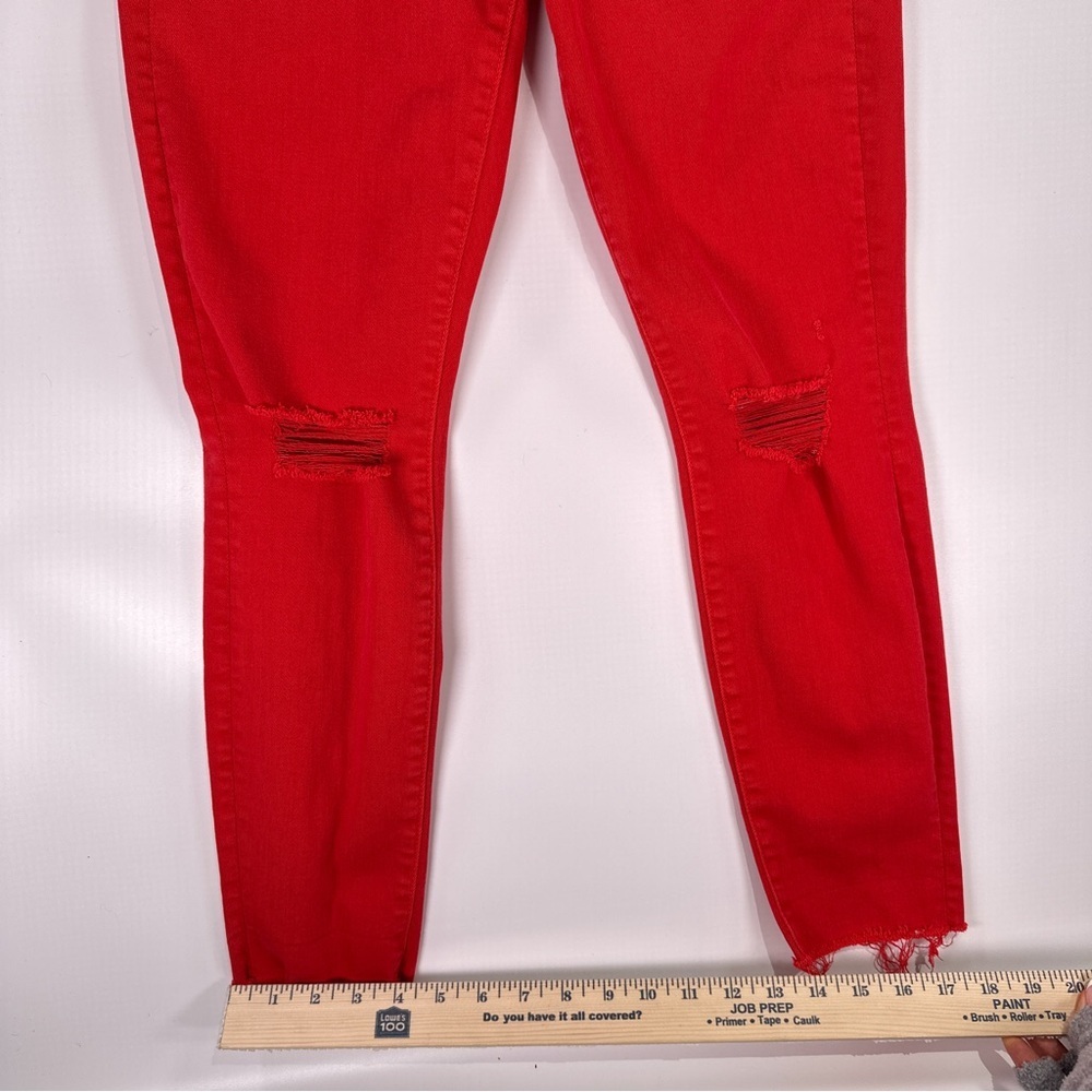 MOTHER Women’s Skinny Jeans Red Firecracker Ankle Size 27 - Picture 11 of 12